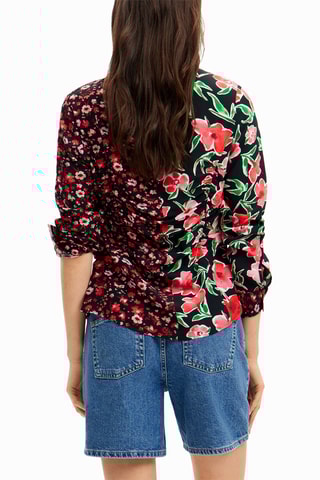 Blouse Regular Fit - Zwart en Rood