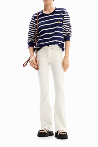 Sweater - Marineblauw en Wit