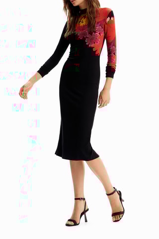 Midi-jurk - Zwart en Rood
