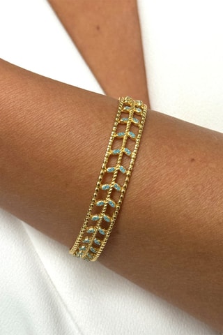 Armband Zilver Doublé Geelgoud en Turkooizen