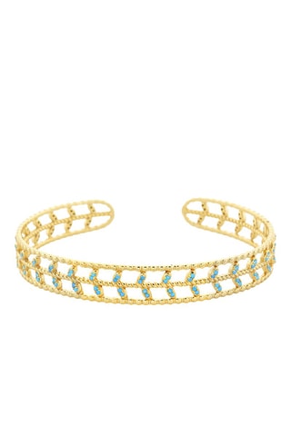 Armband Zilver Doublé Geelgoud en Turkooizen