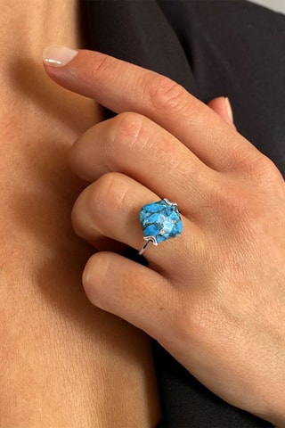 Ring Zilver en Turkoois