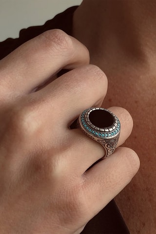 Ring  Zilver en Onyx