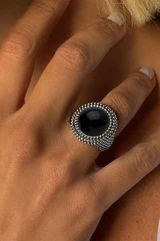 Ring   Zilver en Onyx