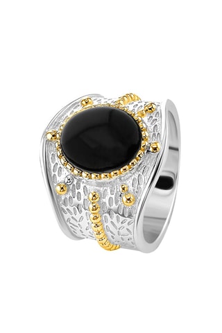 Ring Zilver, Zilver Doublé en Onyx