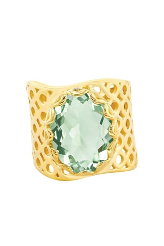 Ring - Zilver Doublé Geelgoud en Amethist