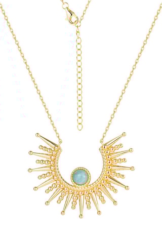 Ketting - Zilver Doublé Geelgoud en Amazoniet 