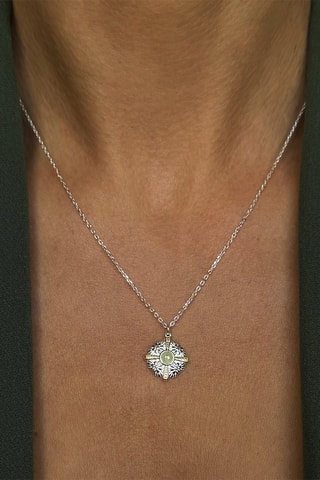 Ketting - Zilver en Groene Kwarts
