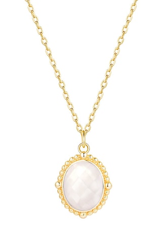 Ketting - Zilver Doublé Geelgoud en parelmoer