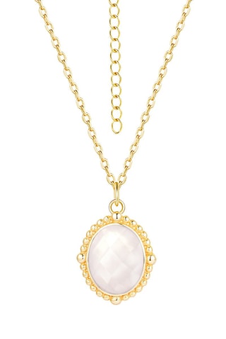 Ketting - Zilver Doublé Geelgoud en parelmoer