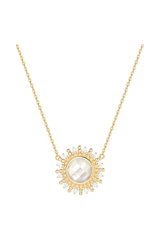 Ketting - Zilver Doublé Geelgoud en Parelmoer