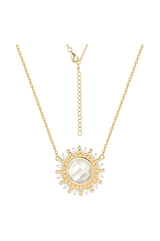 Ketting - Zilver Doublé Geelgoud en Parelmoer