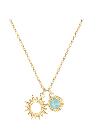 Ketting - Zilver Doublé Geelgoud en Amazoniet