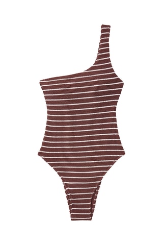 Maillot 1 pièce asymétrique - Marron