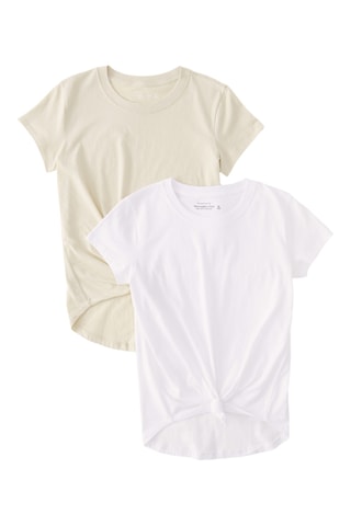 2 t-shirts noués - Blanc et ivoire