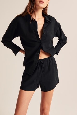 Short en lin - Noir