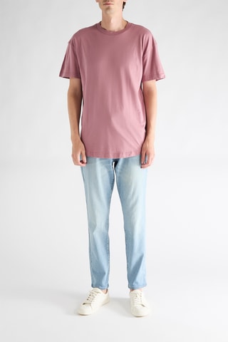 4 t-shirts - Vert foncé, mauve et écru