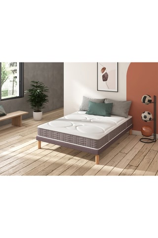 Ensemble matelas mousse à mémoire de forme Mega et sommier Extra Plat - Epaisseur 21 cm - Ferme