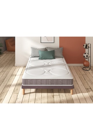 Ensemble matelas mousse à mémoire de forme Mega et sommier Extra Plat - Epaisseur 21 cm - Ferme