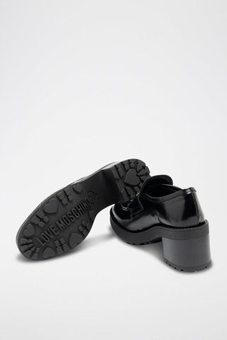 Mocassins à talons en cuir - Noir
