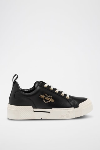 Baskets plateformes en cuir - Noir