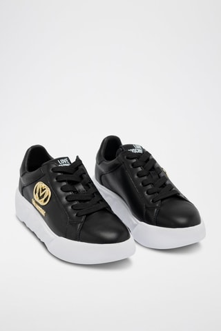 Baskets plateformes en cuir - Noir
