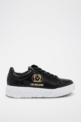 Baskets plateformes en cuir - Noir