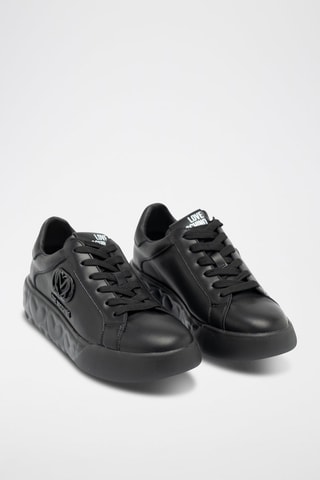 Baskets plateformes en cuir - Noir