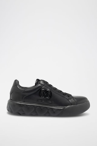 Baskets plateformes en cuir - Noir