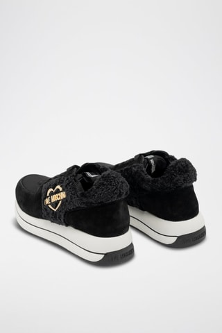 Leren Platform Sneakers - Zwart