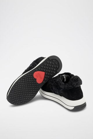 Leren Platform Sneakers - Zwart