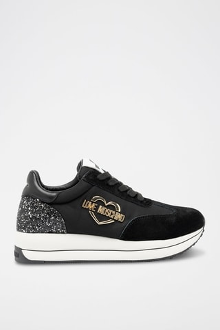 Baskets plateformes en cuir - Noir