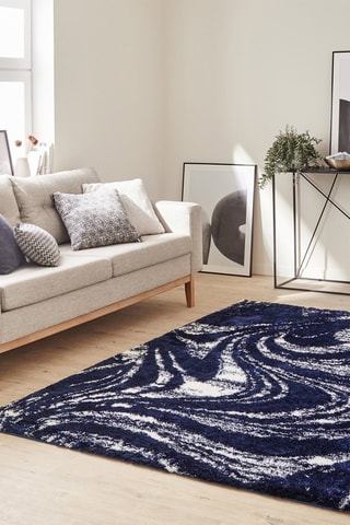 Tapete Oslo Azul e branco