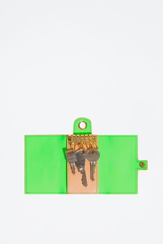 Porta-chaves em couro Verde