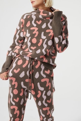 Camisola em lã e caxemira  bege e rosa