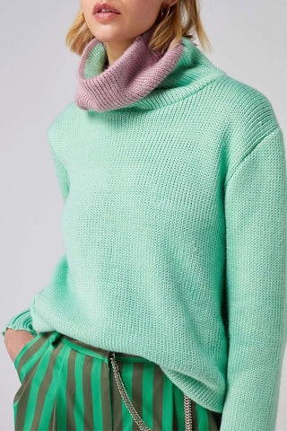 Camisola em lã Verde-água