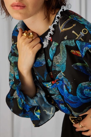 Camisa Trigalière - Preto e azul