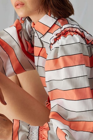 Camisa Imogen - Branco e laranja