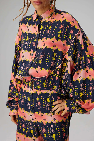 Camisa Tasman - Rosa e azul-noite
