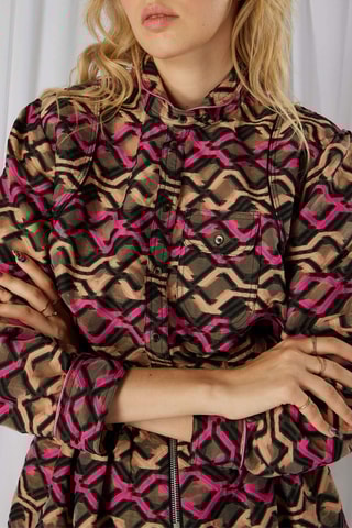 Camisa Tokyo - Rosa e camel