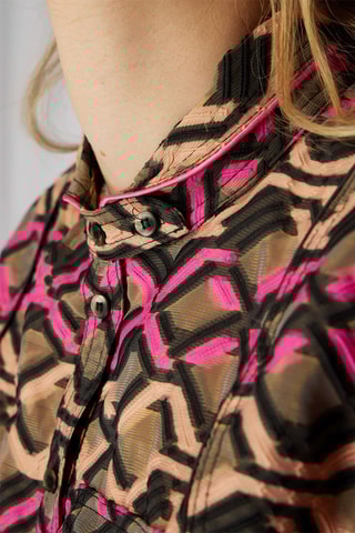 Camisa Tokyo - Rosa e camel