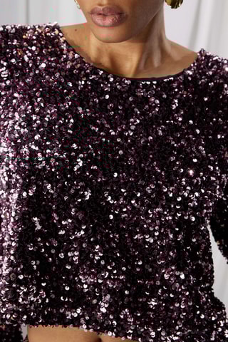 Top com lantejoulas Amber - Violeta