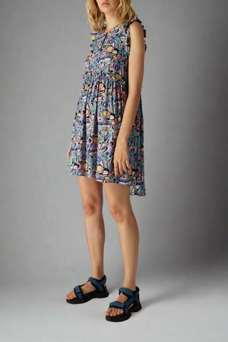 Vestido assimétrico sem mangas - Azul