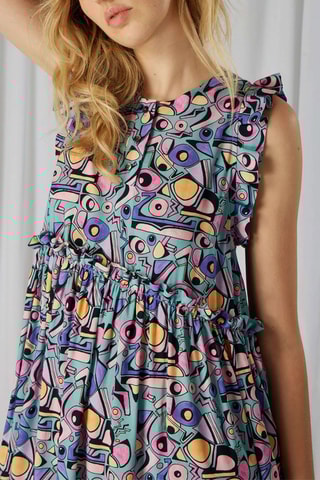 Vestido assimétrico sem mangas - Azul