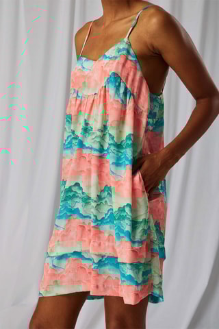 Vestido Merida - Coral e turquesa