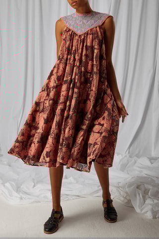 Vestido sem mangas Macca - Coral e ferrugem