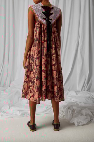Vestido sem mangas Macca - Coral e ferrugem