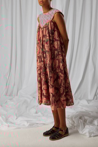 Vestido sem mangas Macca - Coral e ferrugem