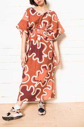 Vestido comprido Ocre