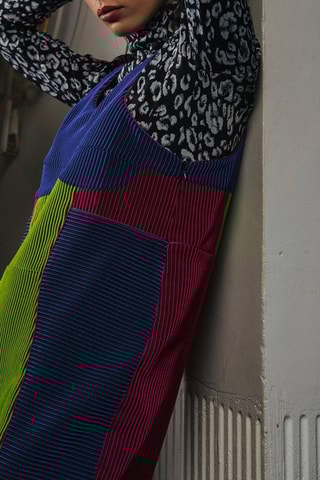 Vestido direito Azul e verde